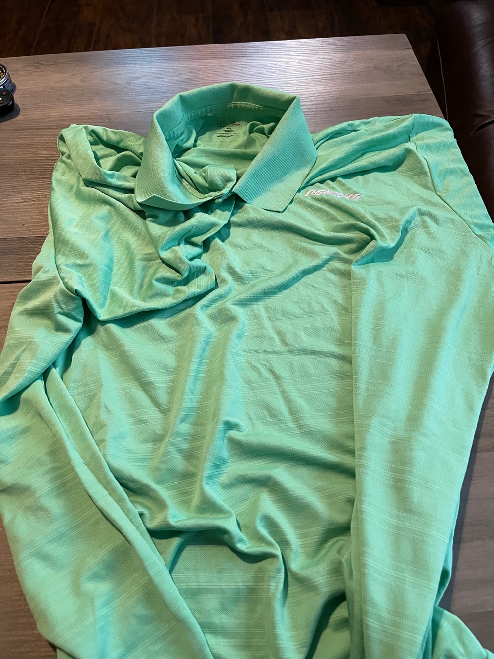 #A314 adidas Mint Green Long Sleeve Polo